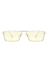 Retro Rectangle Slim Flat Lens Fashion Sunglasses