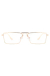 Retro Rectangle Slim Flat Lens Fashion Sunglasses