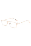 Retro Rectangle Slim Flat Lens Fashion Sunglasses