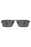 Retro Rectangle Slim Flat Lens Fashion Sunglasses