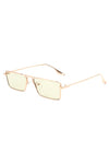 Retro Rectangle Slim Flat Lens Fashion Sunglasses