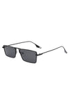 Retro Rectangle Slim Flat Lens Fashion Sunglasses