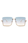 Square Half Frame Oversize Fashion Sunglasses