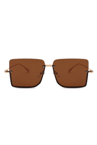 Square Half Frame Oversize Fashion Sunglasses