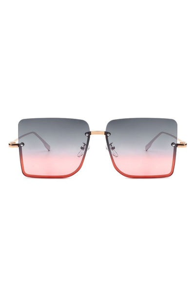 Square Half Frame Oversize Fashion Sunglasses