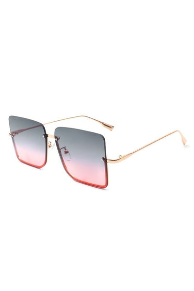 Square Half Frame Oversize Fashion Sunglasses