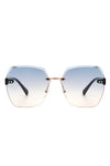 Oversize Square Geometric Rimless Sunglasses