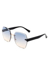 Oversize Square Geometric Rimless Sunglasses