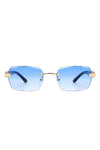 Rectangle Retro Rimless Tinted Square Sunglasses