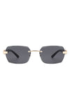 Rectangle Retro Rimless Tinted Square Sunglasses