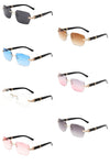 Rectangle Retro Rimless Tinted Square Sunglasses