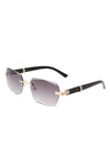 Rectangle Retro Rimless Tinted Square Sunglasses