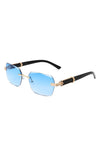 Rectangle Retro Rimless Tinted Square Sunglasses