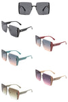 Square Oversize Half Frame Fashion Sunglasses