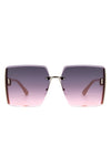 Square Oversize Half Frame Fashion Sunglasses