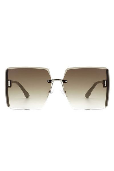 Square Oversize Half Frame Fashion Sunglasses