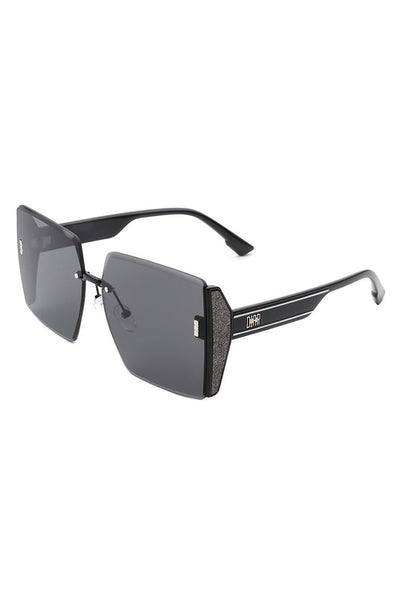 Square Oversize Half Frame Fashion Sunglasses