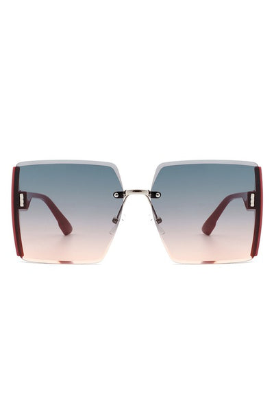 Square Oversize Half Frame Fashion Sunglasses