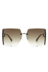 Square Oversize Half Frame Fashion Sunglasses