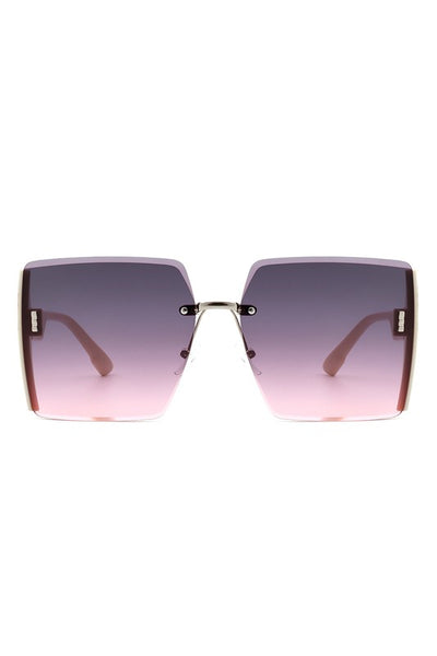 Square Oversize Half Frame Fashion Sunglasses