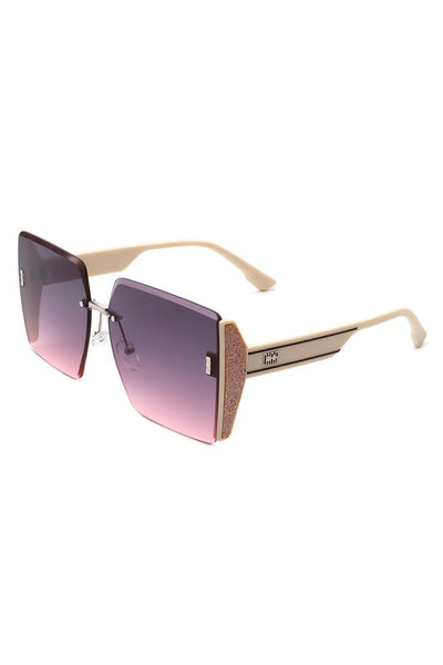 Square Oversize Half Frame Fashion Sunglasses