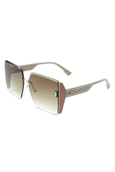 Square Oversize Half Frame Fashion Sunglasses