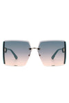 Square Oversize Half Frame Fashion Sunglasses