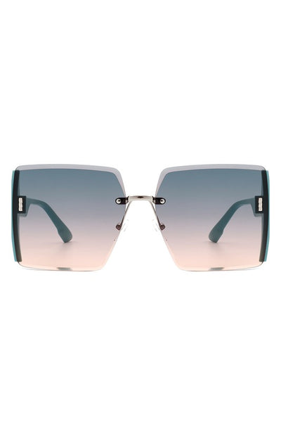 Square Oversize Half Frame Fashion Sunglasses