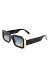 Rectangle Narrow Fashion Tinted Square Sunglasses