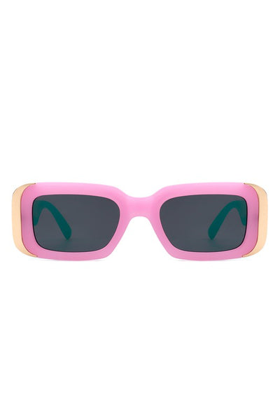 Rectangle Narrow Fashion Tinted Square Sunglasses